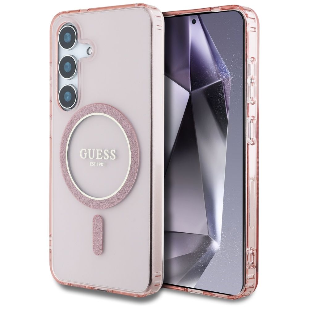 Guess MagSafe Ümbris GUHMS25SHFGEREP Samsung S25 (roosa)