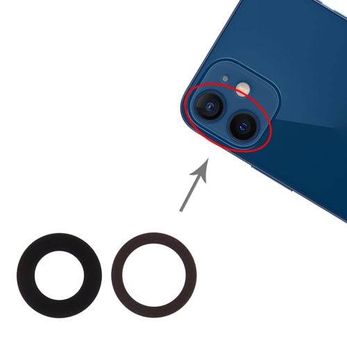 Varuosa Iphone 11 / iPhone 12 / iPhone 12 Mini tagakaamera klaasid (must)