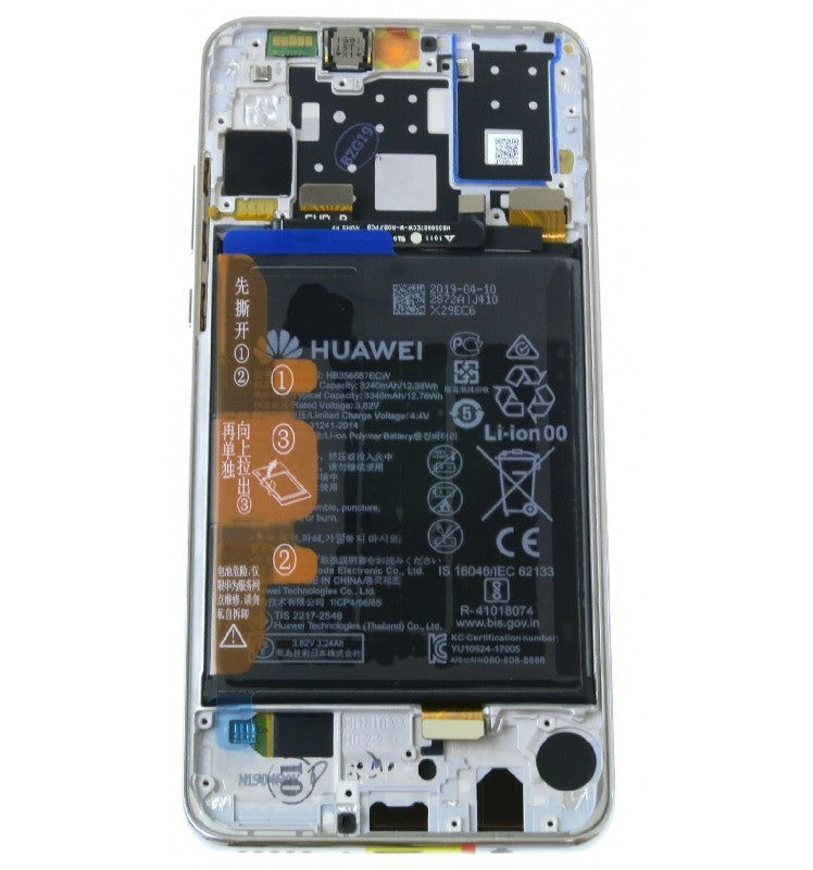 Varuosa Huawei P30 lite 48MP LCD ekraan raamiga+aku valge (service pack)