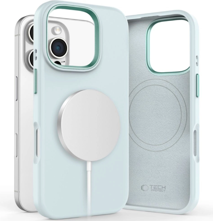 Ümbris Tech-Protect Silicone PU MagSafe iPhone 16 Pro (helesinine)
