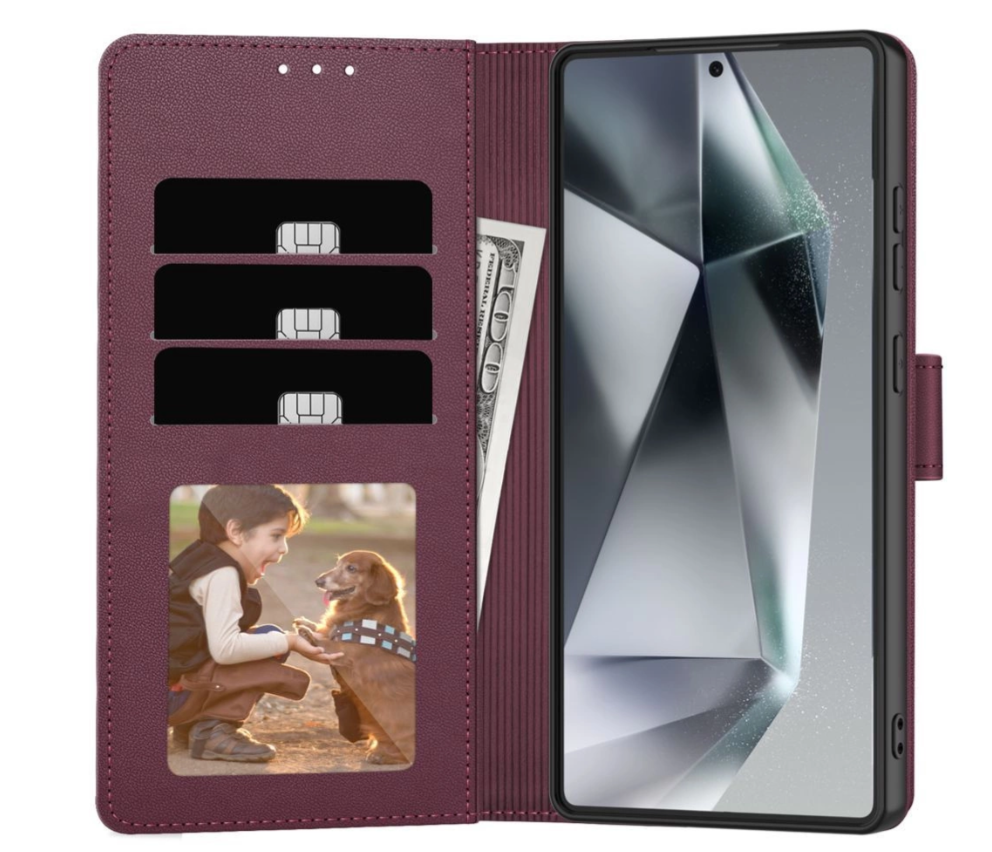 Ümbris Tech-Protect Wallet Samsung A36 (viinamari)