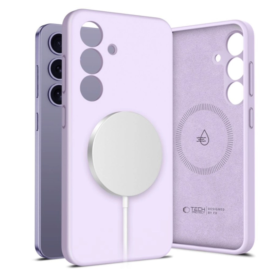 Ümbris Tech-Protect Liquid Silicone MagSafe Samsung S25 (lilla)