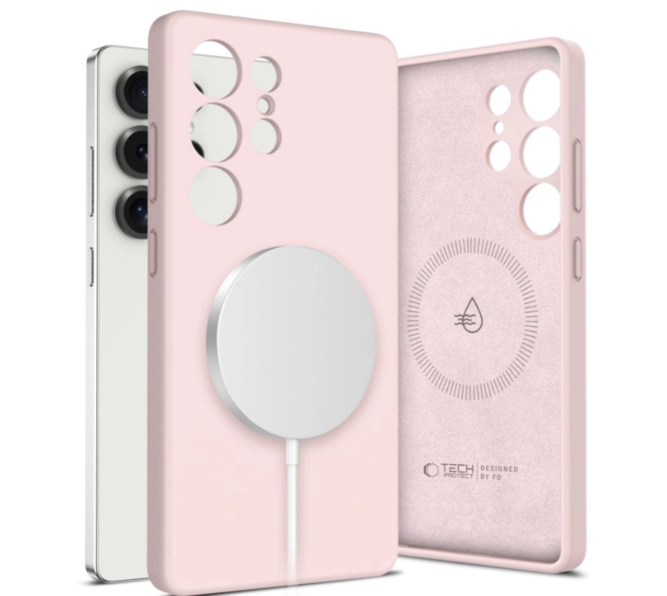 Ümbris Tech-Protect Liquid Silicone MagSafe Samsung S25 Ultra (roosa)
