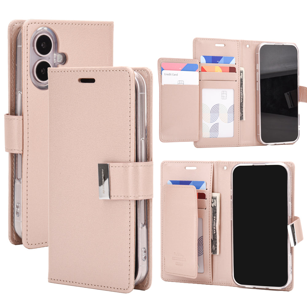 Ümbris kaanega Rich iPhone 16 Pro (roosa kuld)