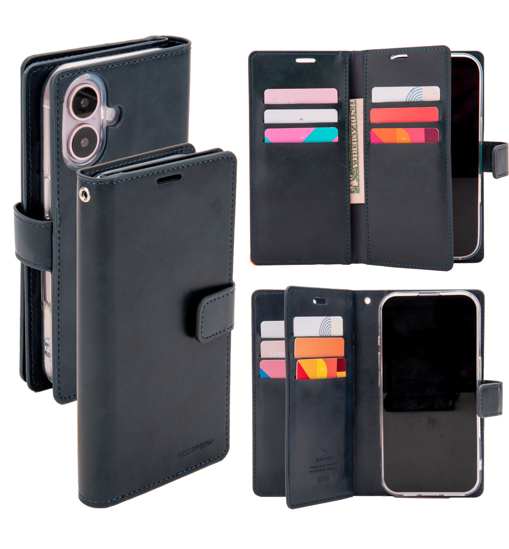 Ümbris kaanega Mansoor iPhone 16 Pro (tumesinine)