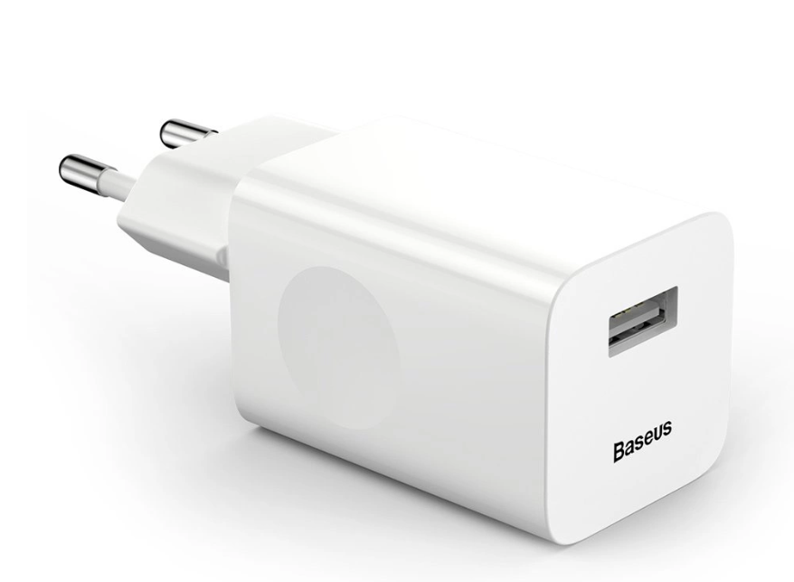 USB Adapter Baseus Quick Charger CCALL-BX02 USB-A 24W (valge)