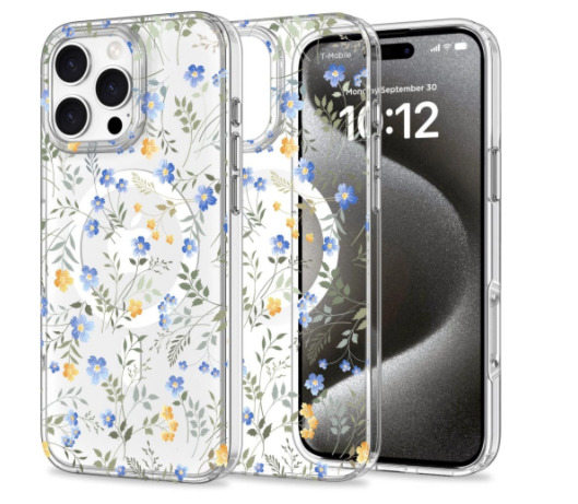 Ümbris Tech-Protect Magmat MagSafe iPhone 16 (läbipaistev / lilled)