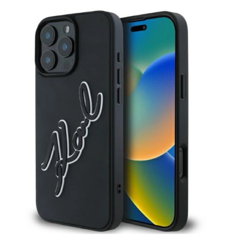 Karl Lagerfeld Ümbris 3D Rubber Bicolor Signature iPhone 16 Pro Max (must)