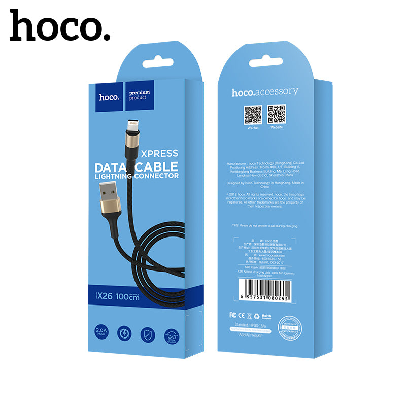 USB juhe Hoco X26 Iphone 5/ 5S/ 6/ 7 (1m/ must)