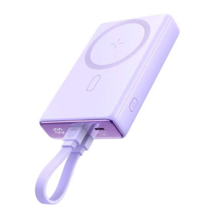 Akupank Joyroom Magsafe JR-PBM01 20W 10000mAh + Lightning juhe (lilla)