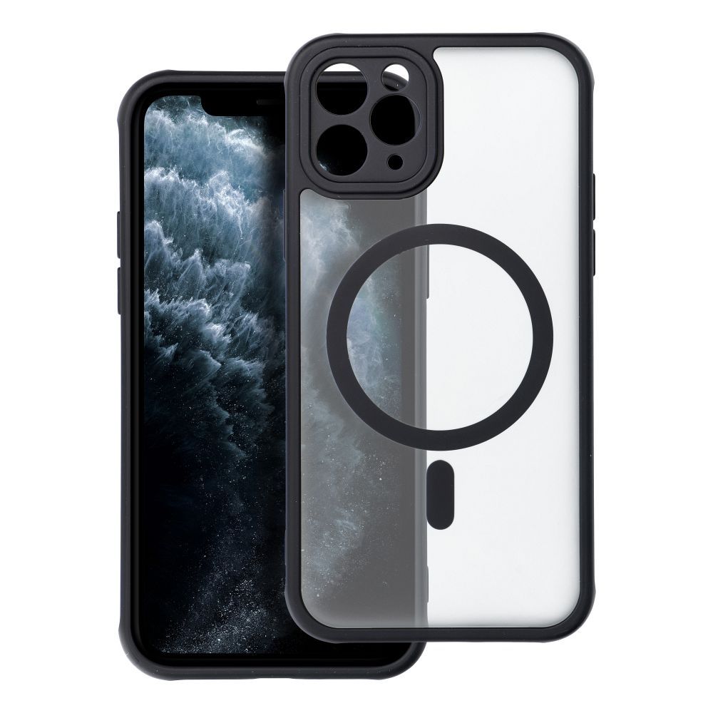 Ümbris FULL MATTE MagSafe Apple iPhone 11 Pro (läbipaistev / must)