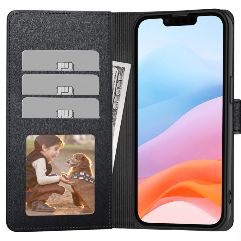 Ümbris kaanega Fancy Wallet Xiaomi Redmi 14C/ Redmi A4/ Poco C75 (must)