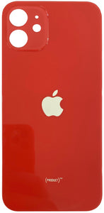 Varuosa iPhone 12 tagumine klaas suurema avaga kaamera jaoks (punane)