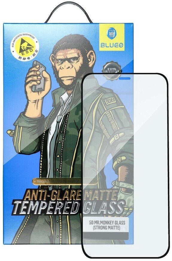 Kaitseklaas "Mr. Monkey 5D" Full Glue Strong Matte Iphone 12 Pro Max (must)