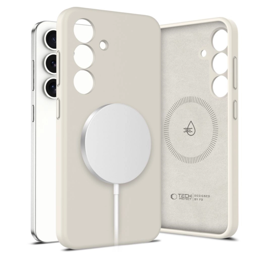 Ümbris Tech-Protect Liquid Silicone MagSafe Samsung S25 (beež)