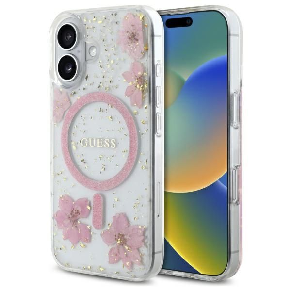 Guess Ümbris GUHMP16SRBFGFGMP MagSafe iPhone 16 (läbipasitev)