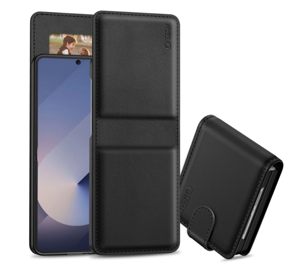 Ümbris kaanega Tech-Protect Wallet Samsung Flip7 (must)