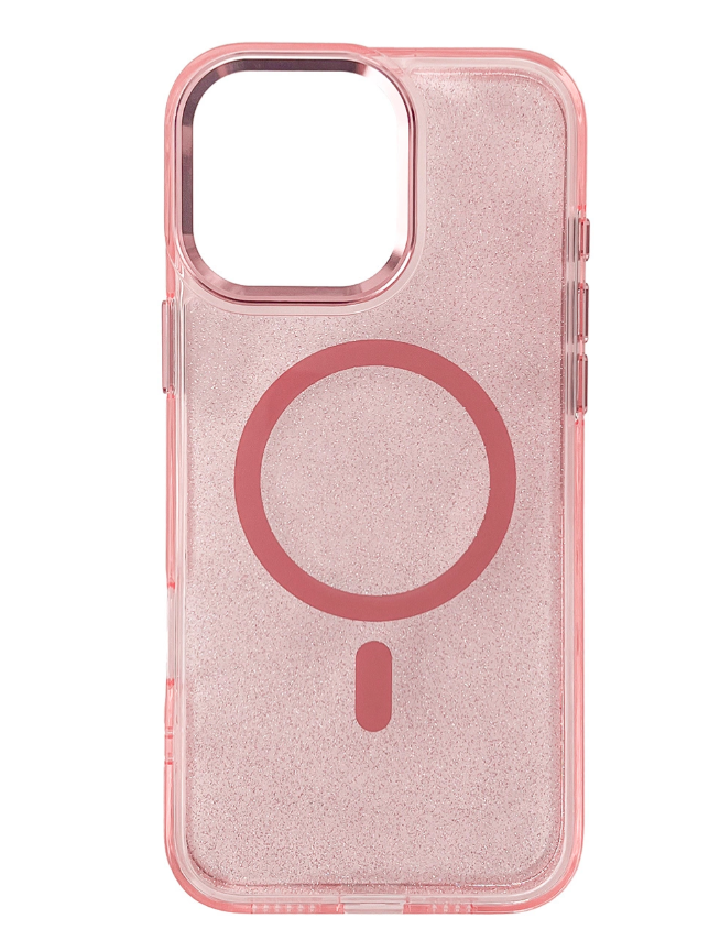 Ümbris Glitter MagSafe iPhone 16 (roosa)