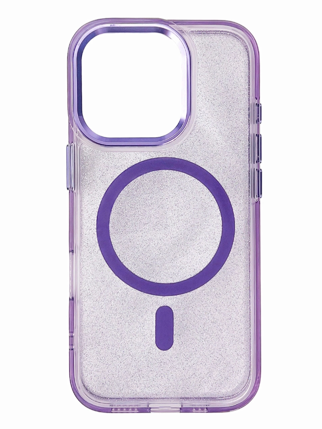 Ümbris Glitter MagSafe iPhone 16 (lilla)