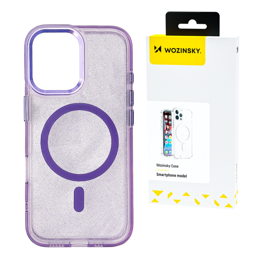 Silikoon Wozinsky Glitter MagSafe Samsung S25 (lilla)