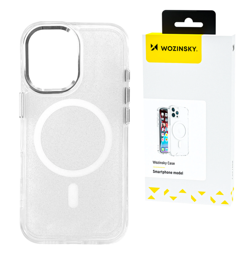 Silikoon Wozinsky Glitter MagSafe Samsung S25 (läbipaistev)