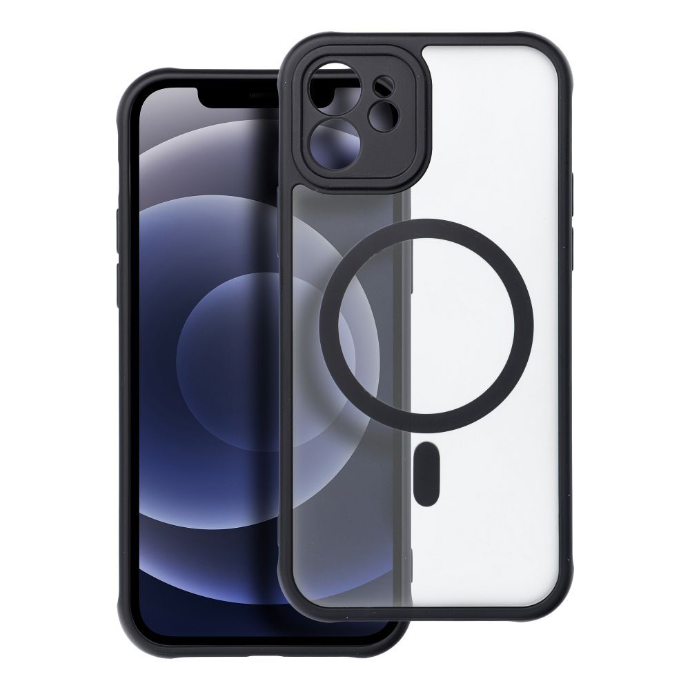 Ümbris FULL MATTE MagSafe Apple iPhone 12 Pro (läbipaistev / must)