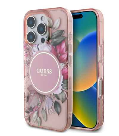 Guess MagSafe Ümbris GUOHMP16LHFWBRCP iPhone 16 Pro Max (roosa)