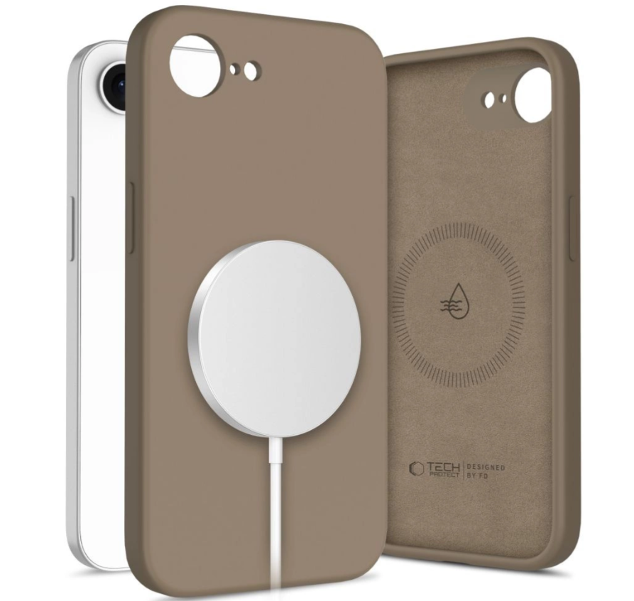 Ümbris Tech-Protect Liquid Silicone MagSafe iPhone 16e (pruun)
