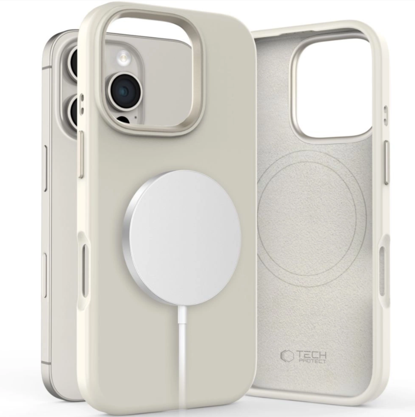 Ümbris Tech-Protect Silicone PU MagSafe iPhone 16 Pro (beež)