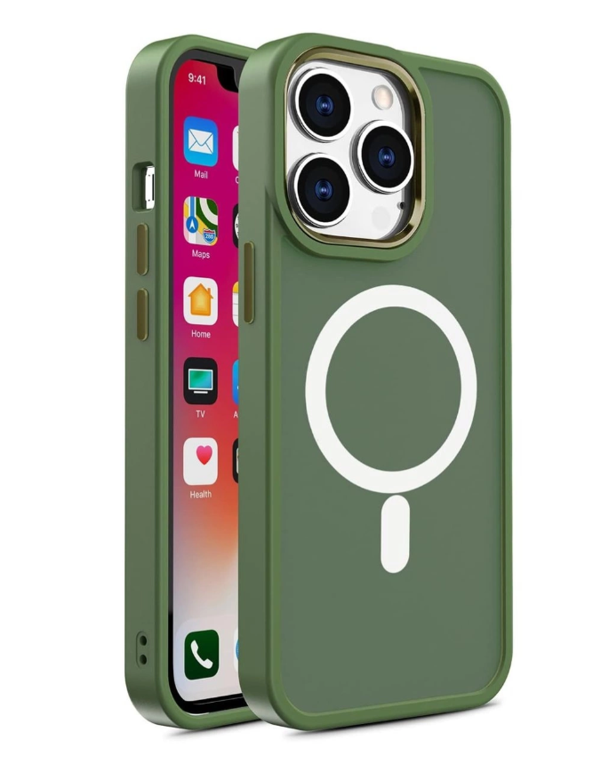 Ümbris Color Matte Magsafe iPhone 15 (roheline)