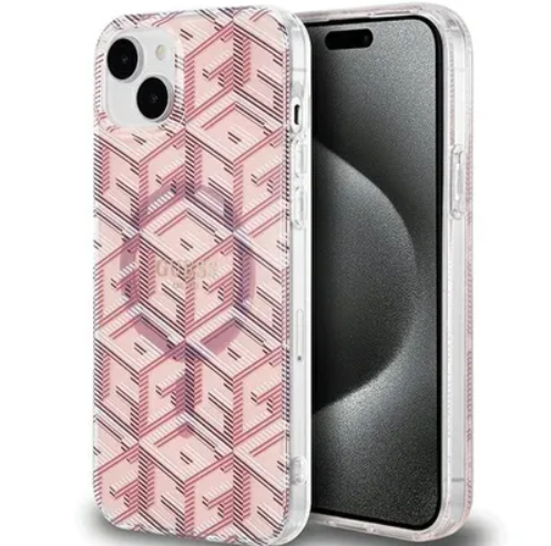 Guess Magsafe Ümbris GUHMP15SHGCUSTGP iPhone 15 (roosa)