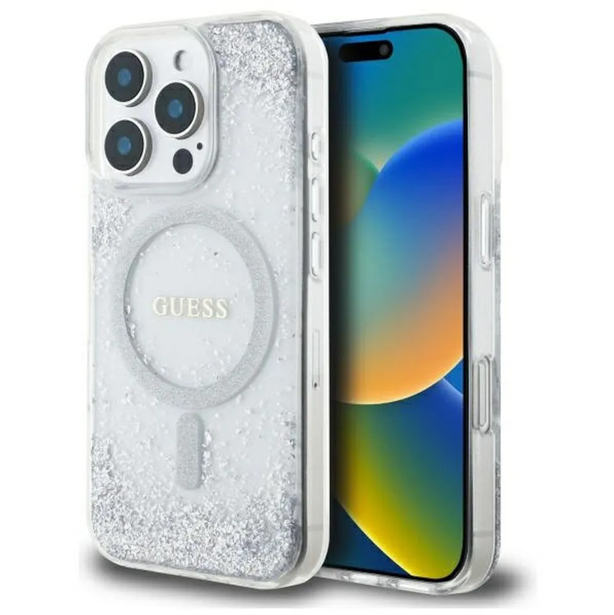 Guess ümbris Magsafe GUHMP16LRGRGES iPhone 16 Pro (läbipaistev / sädelev)