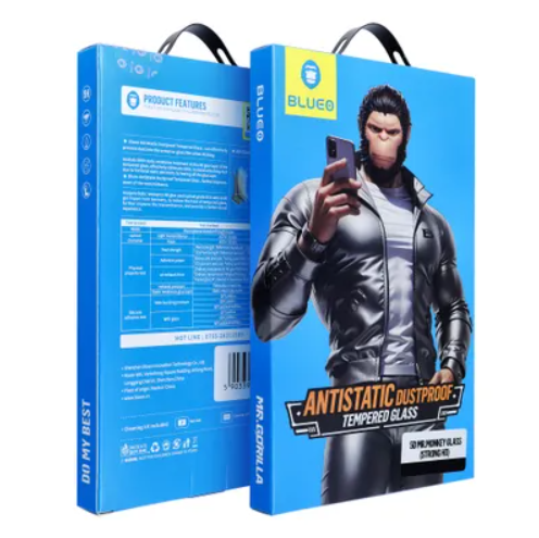 Kaitseklaas "5D Mr. Monkey" Full Glue Strong HD iPhone 17 / 16 Pro / 17 Pro (must)