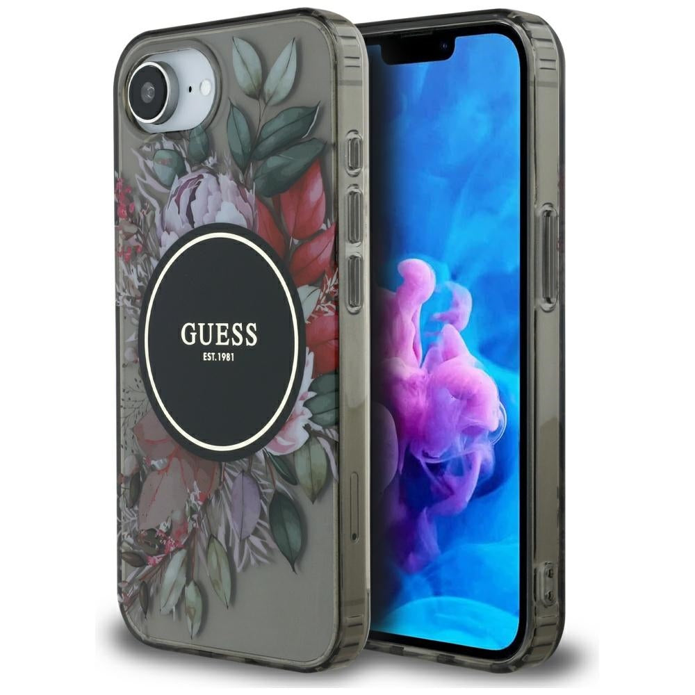 Ümbris Guess IML Flowers MagSafe Flowers iPhone 16e (must)
