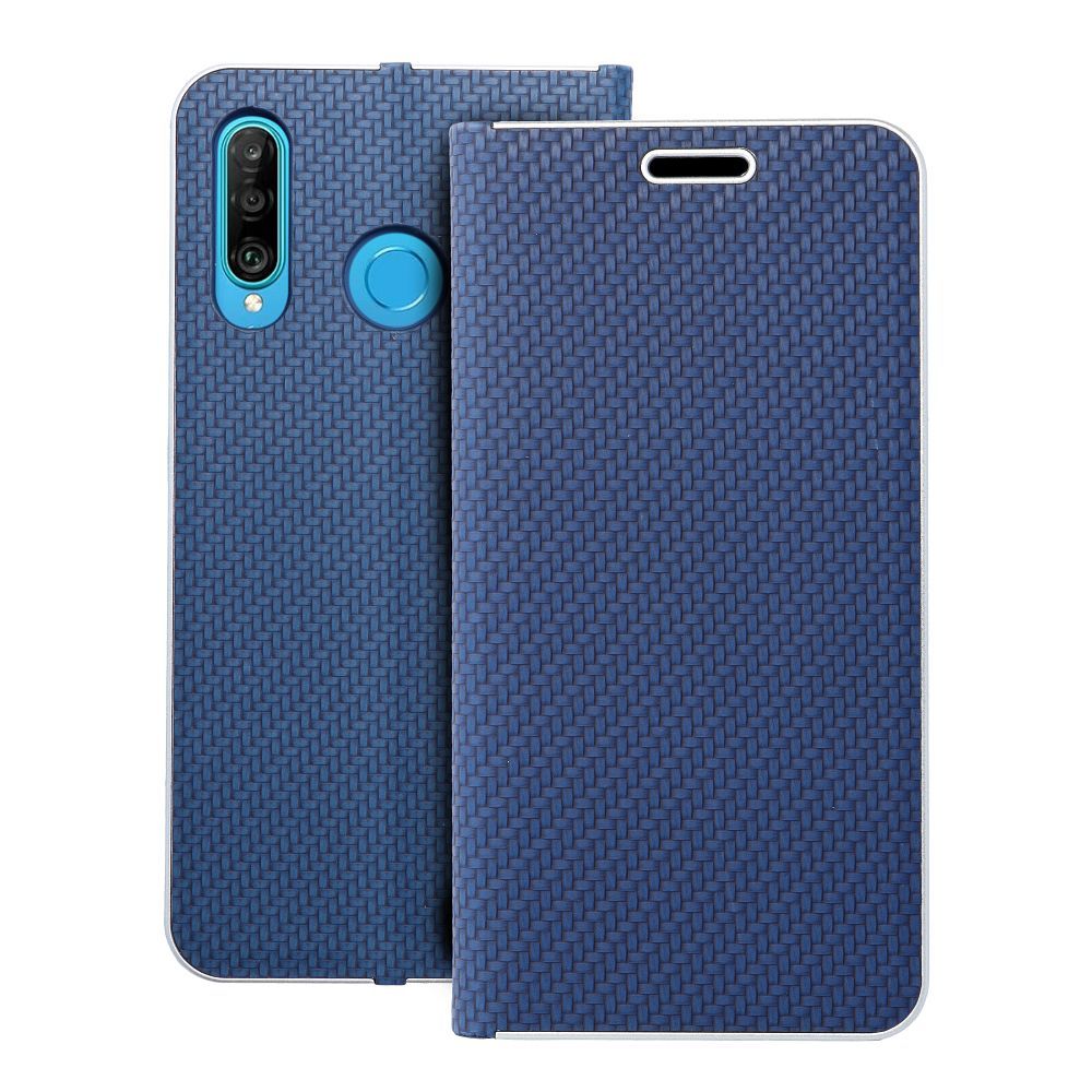 Ümbris LUNA Book Carbon Huawei P30 Lite (sinine)
