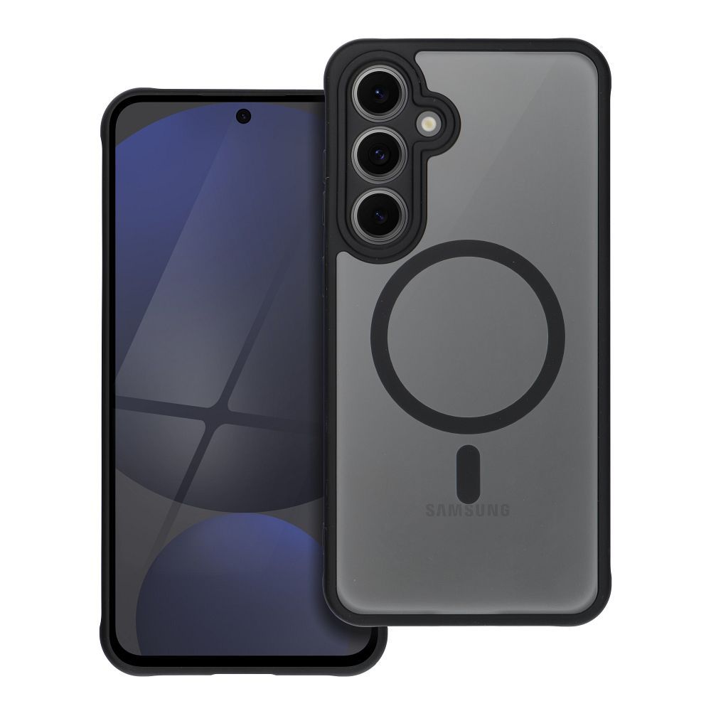 Ümbris FULL MATTE MagSafe Samsung S24 FE (läbipaistev / must)