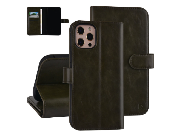 Ümbris kaanega UNIQ Accessory PU Leather iPhone 12 Pro Max (tumeroheline)