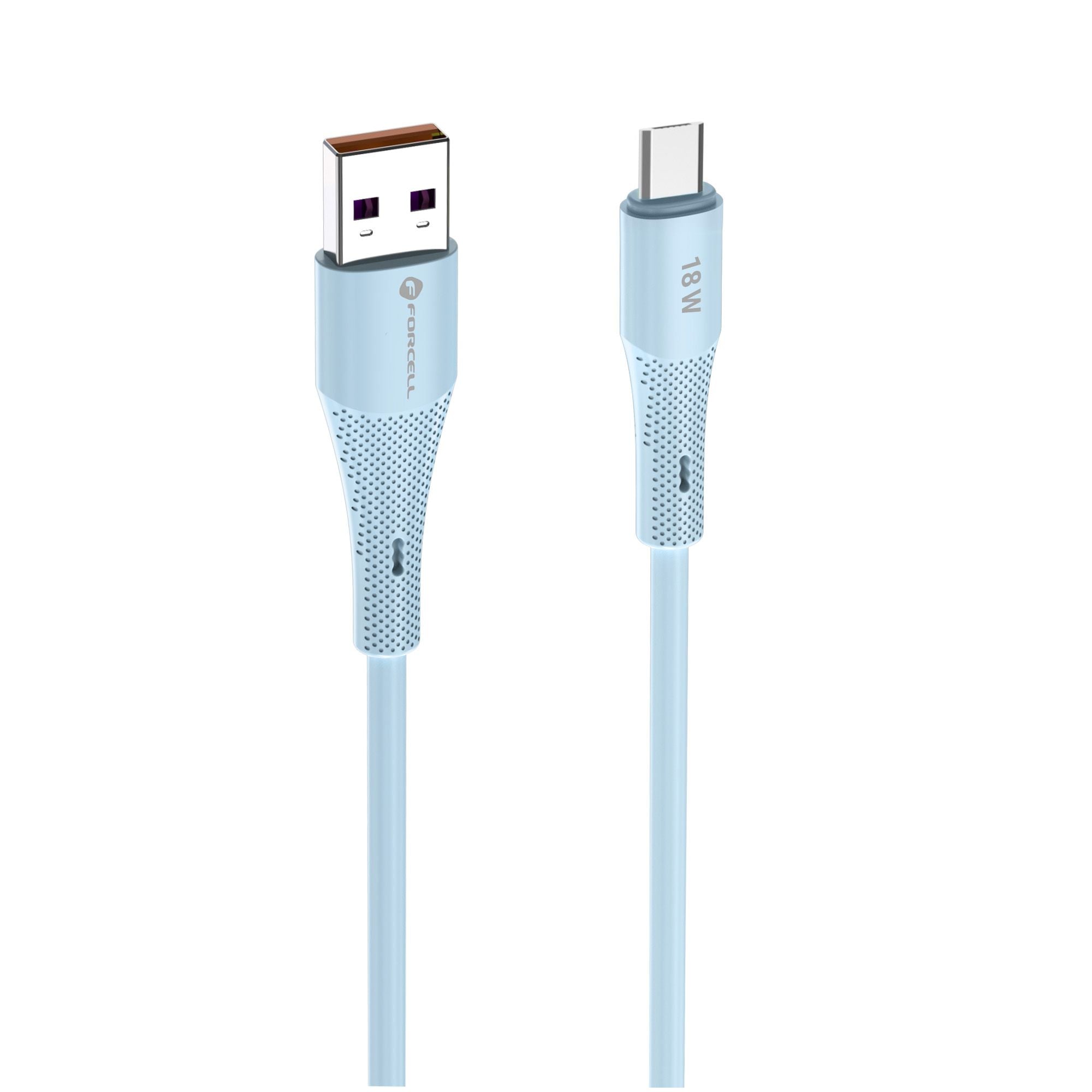 Juhe Forcell F-Energy C341 QC3.0 2,4A 18W Silicone USB-A to Micro-USB1m (sinine)