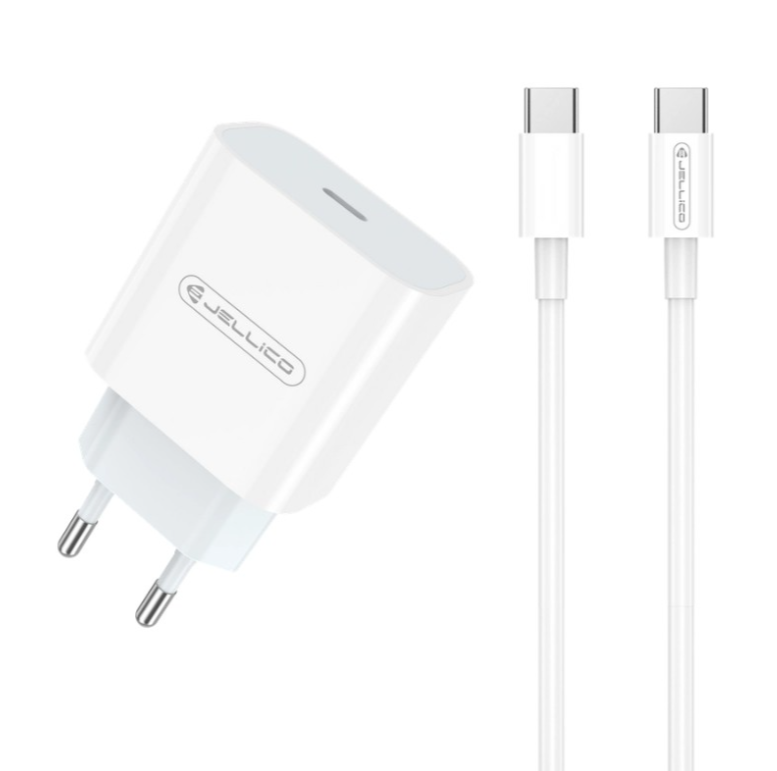 Laadija Jellico AK180 20W USB-C + USB-C/USB-C (valge)