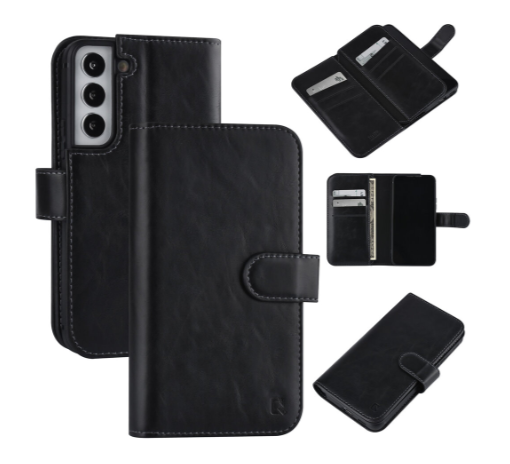 Ümbris kaanega UNIQ Accessory Leather Samsung Galaxy S22 (must)