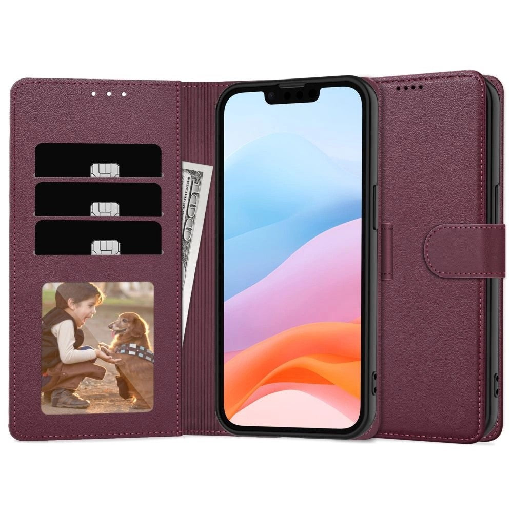 Ümbris kaanega Fancy Wallet Samsung A13 4G (viinamari)