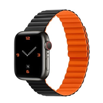 Kellarihm Silicone Magnetic Loop Apple Watch 38/40/41mm (must/oranze)