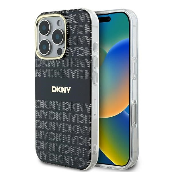 DKNY Repeat Texture Pattern with Stripe iPhone 16 Pro (must)