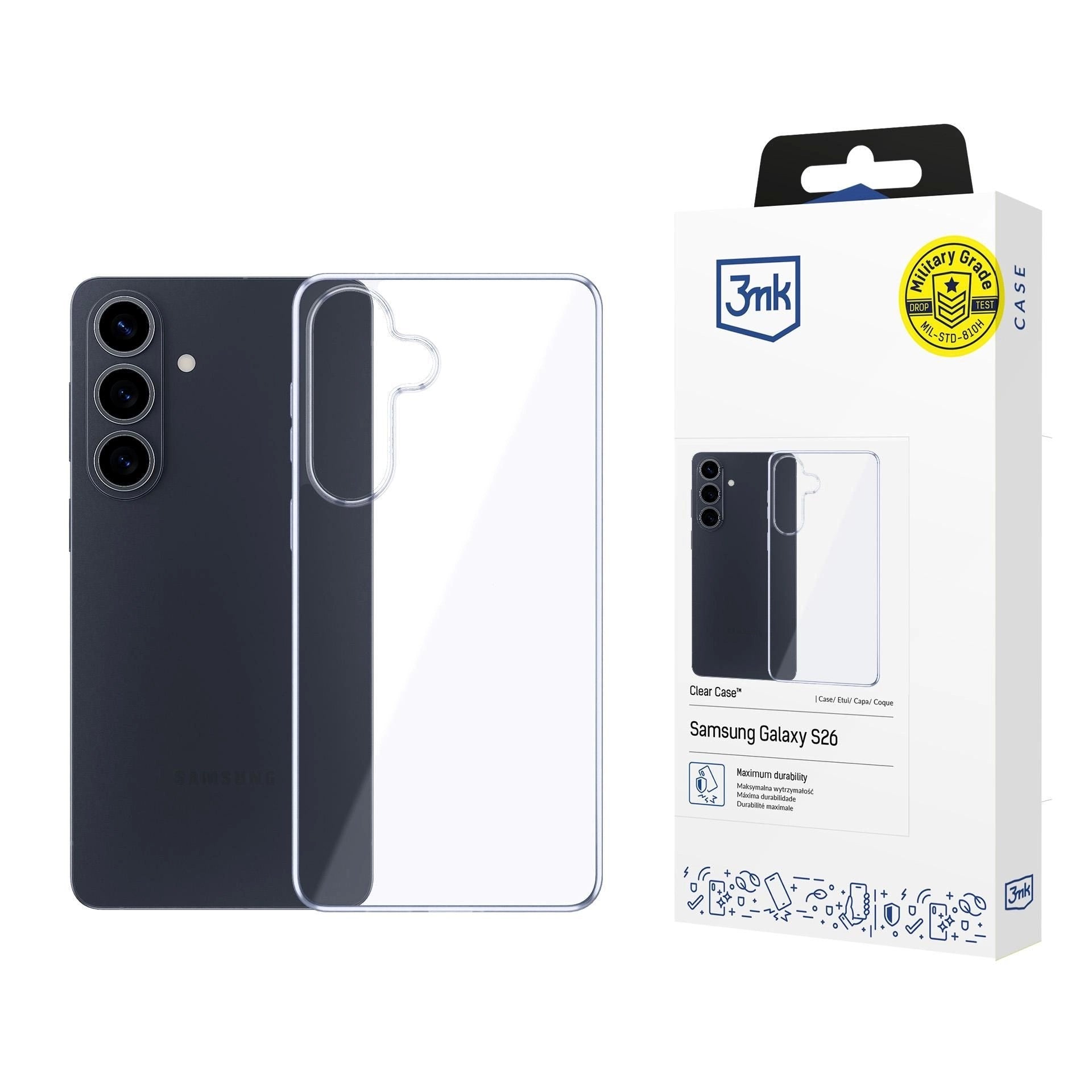 Silikoon 3mk Clear Case 1,2mm Samsung S942 S26 (läbipaistev)