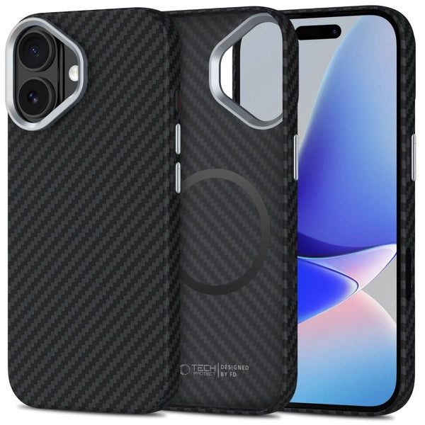 Ümbris Tech-Protect Ion Carbon Style MagSafe iPhone 17 (must)