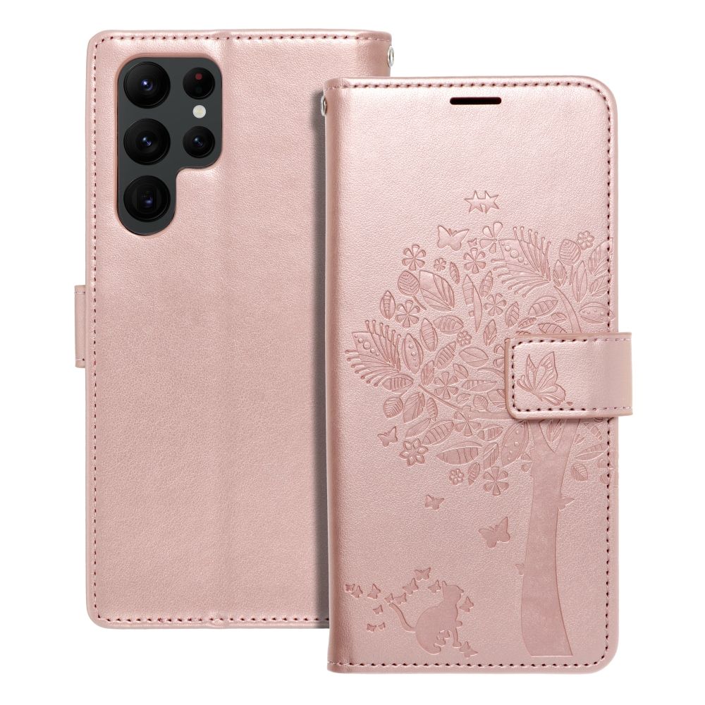 Ümbris kaanega Mezzo Book Samsung S22 Ultra (mandala/roosa kuld)
