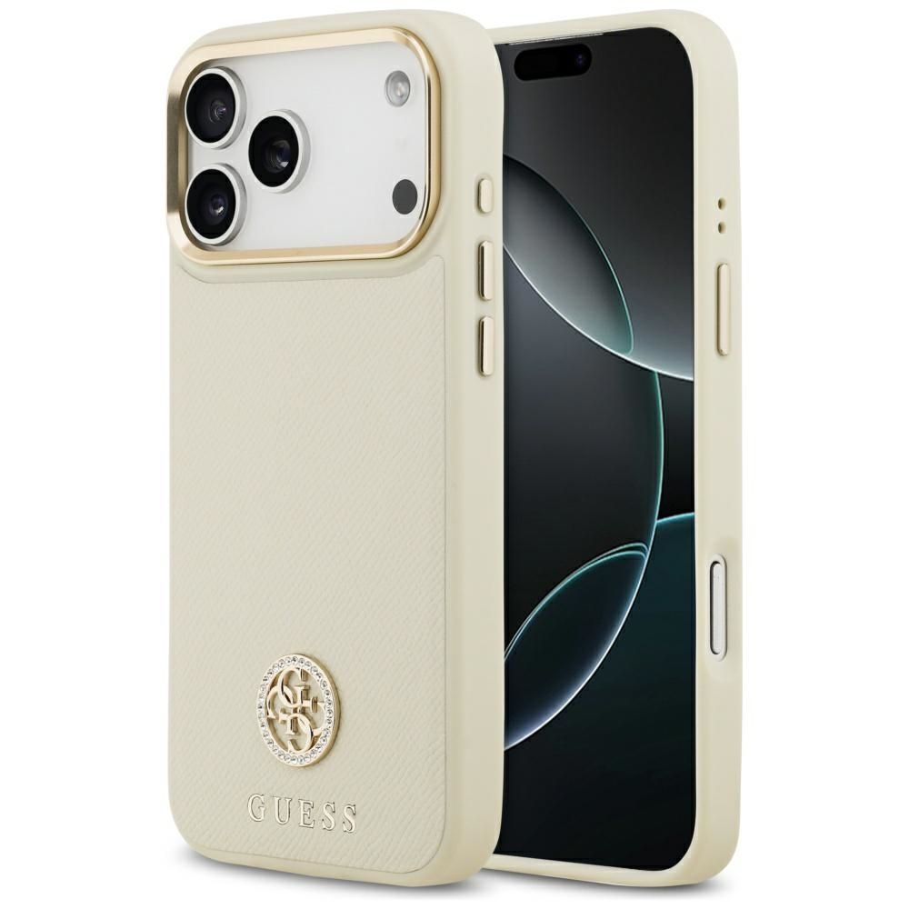 Guess MagSafe Ümbris Grained Strass Logo iPhone 17 Pro Max (beez)