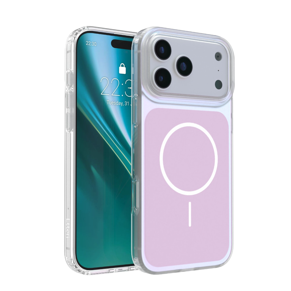 Ümbris Etteri Hidden silicone MagSafe iPhone 17 Pro Max (läbipaistev/roosa)