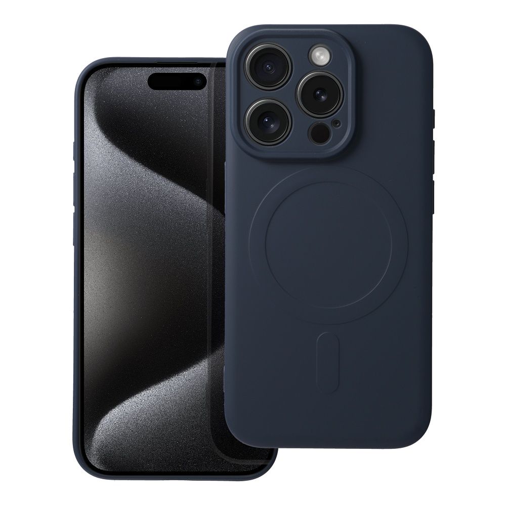 Ümbris Silicone Mag Cover iPhone 15 Pro (tumesinine)