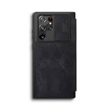 Ümbris kaanega Nillkin Qin Pro Leather Samsung Galaxy S22 Ultra (must)
